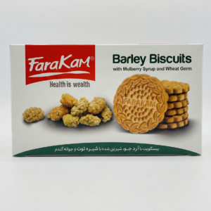 بیسکویت جو با جوانه گندم و شهد توت کامور