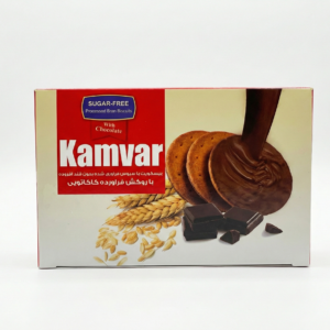 بیسکویت سبوس دار با روکش کاکائویی کامور