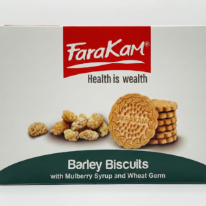 بیسکویت جو با جوانه گندم و شهد توت کامور