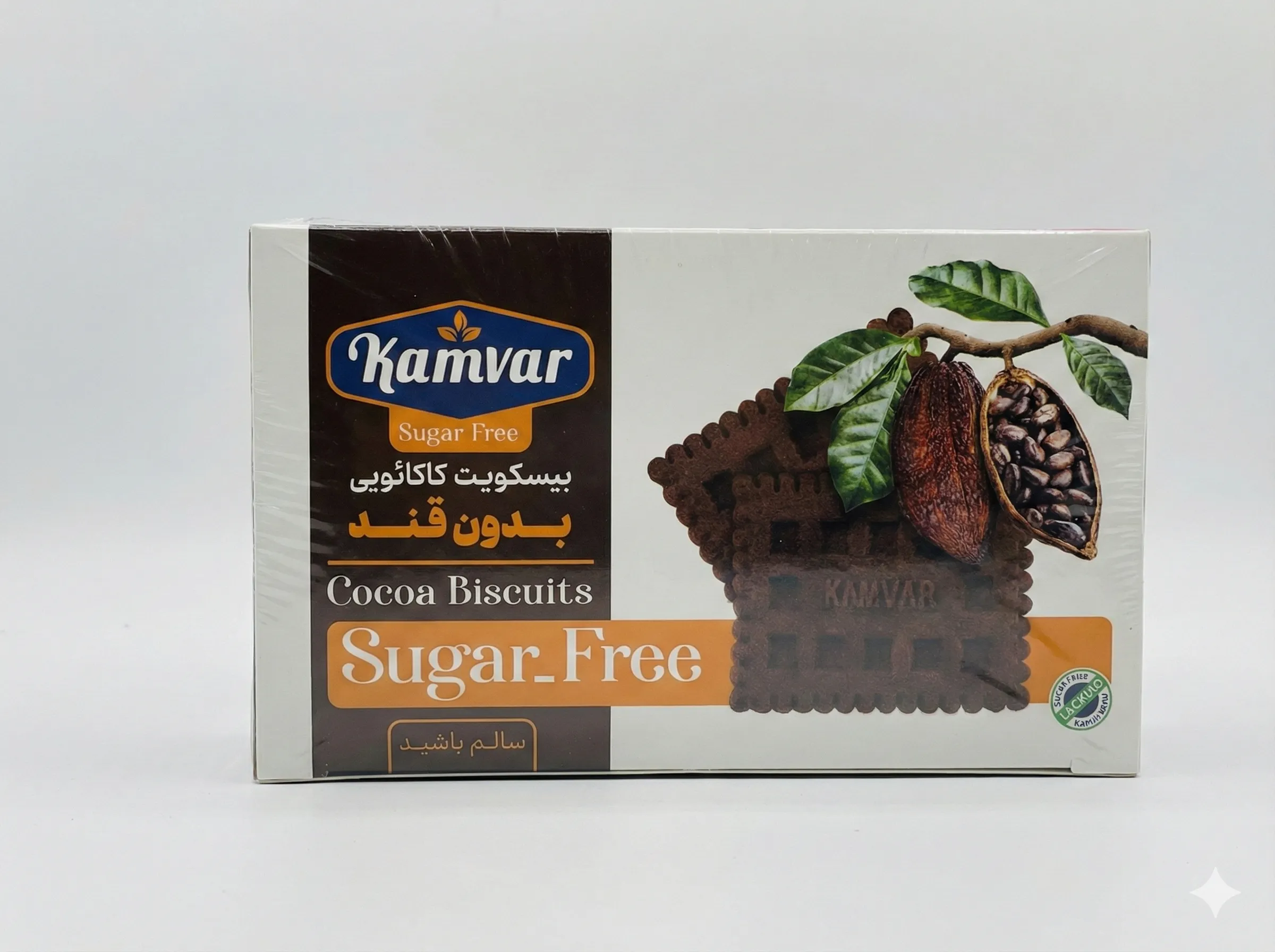 بیسکویت کاکائویی بدون قند کامور