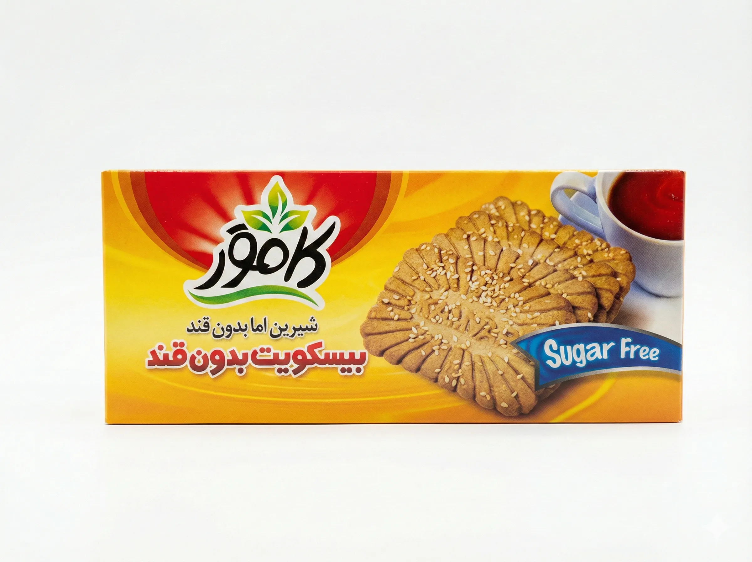بیسکویت جو با تزیین کنجد کامور