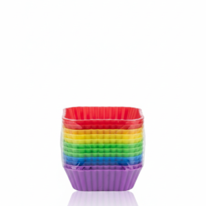 کاپ کیک رنگین کمان مربع (12 عددی)